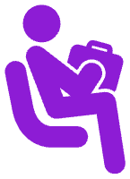 Logo - Person seated with luggage